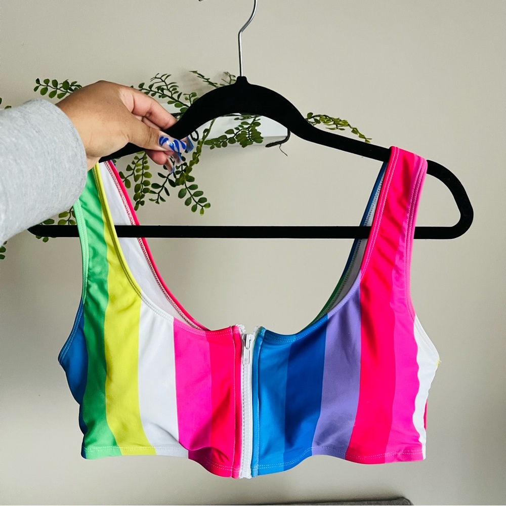 Striped Plus Swim Top
